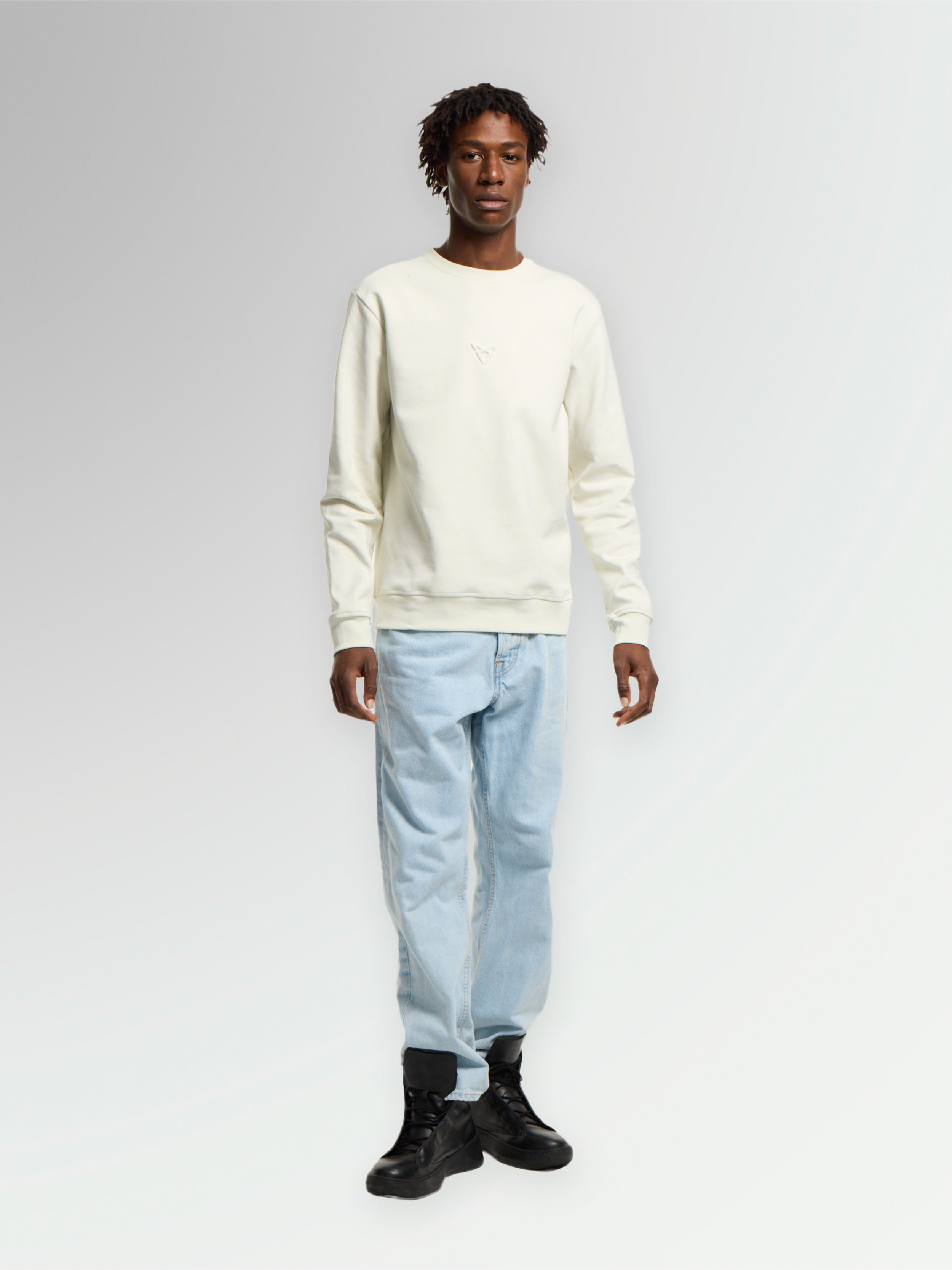 UNISEX TAIGA BEIGE EMBOSSED SWEATSHIRT