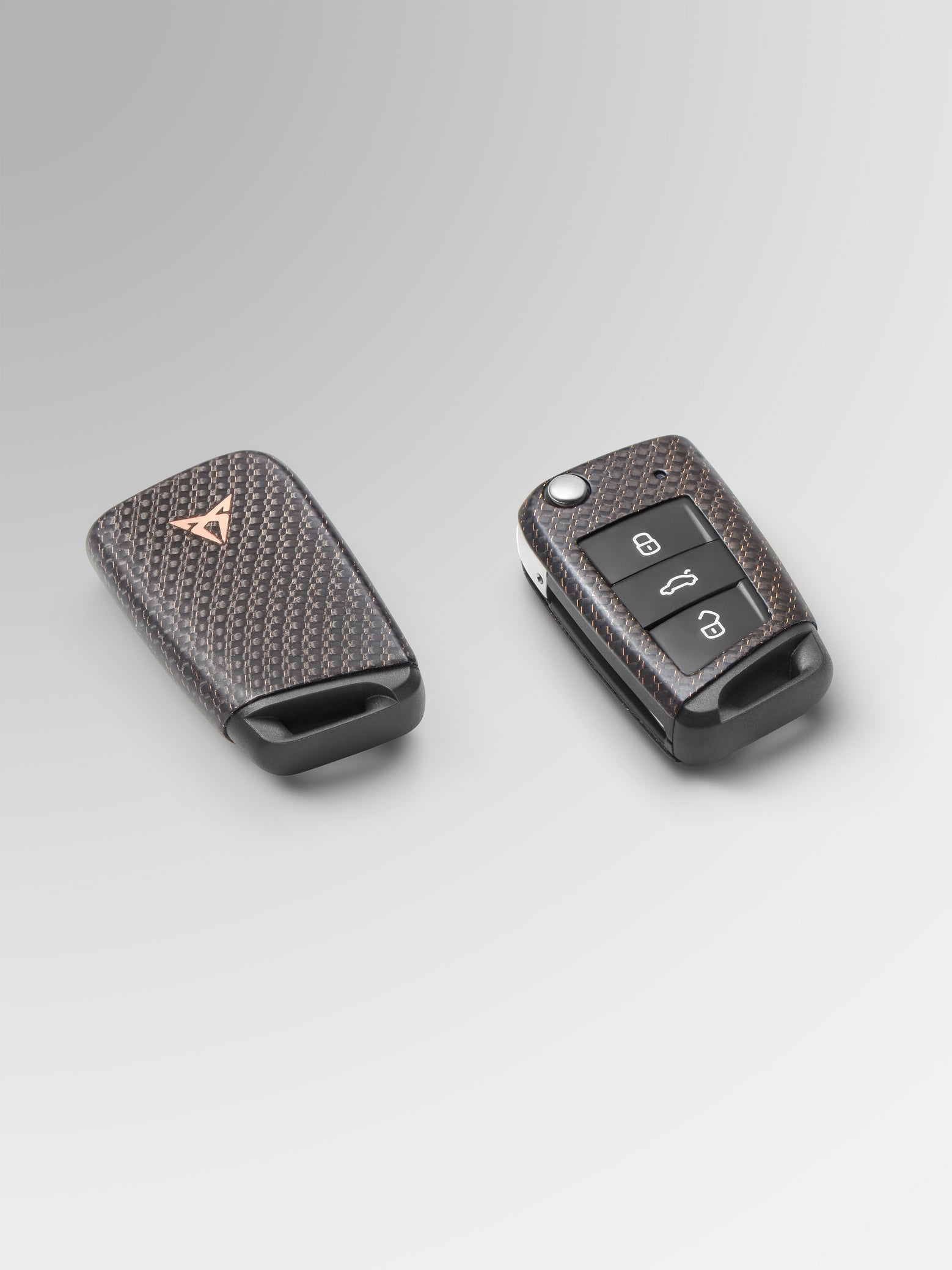 FUNDA LLAVE COCHE EN FIBRA DE CARBONO COLOR COBRE