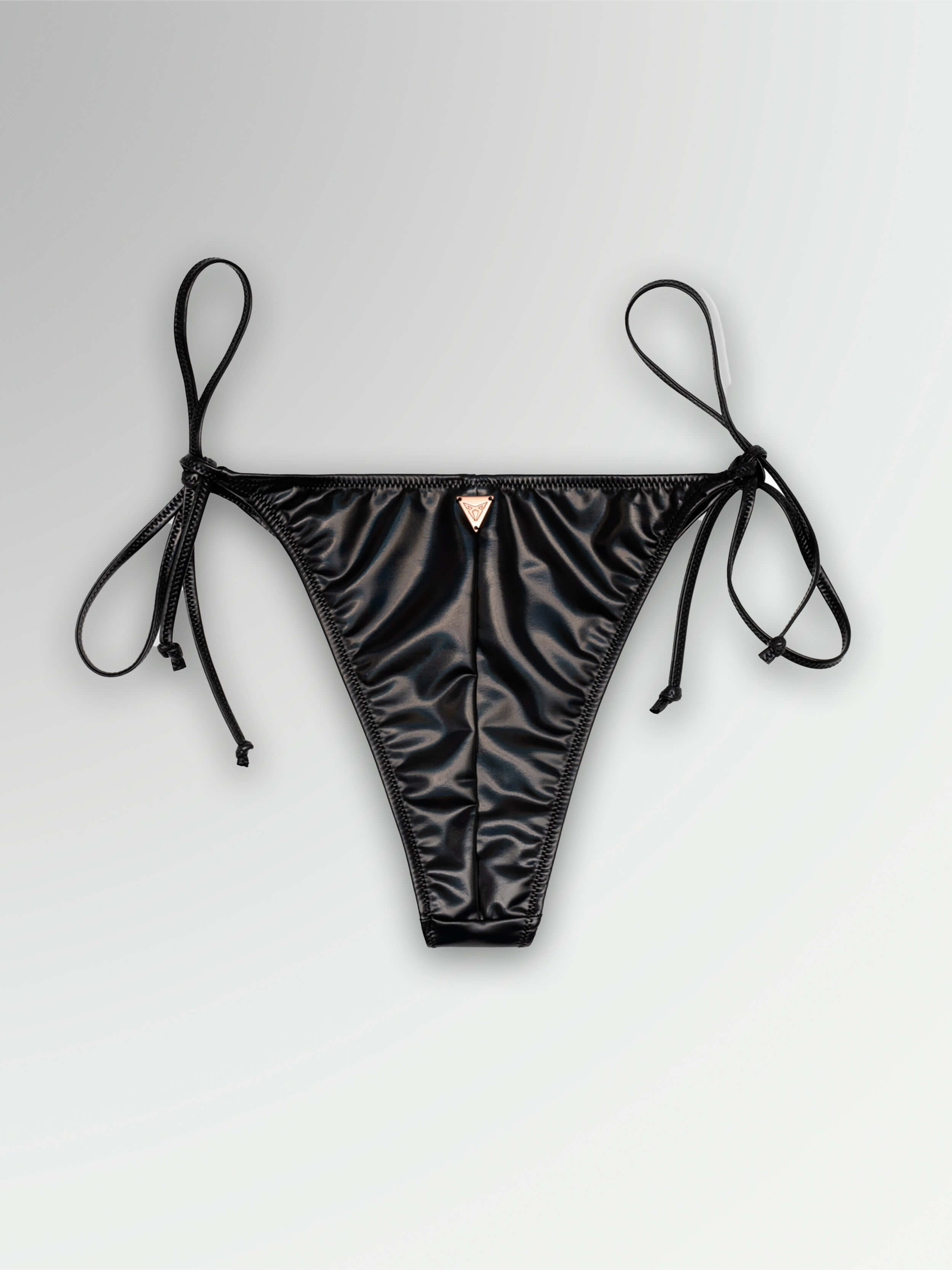 BIKINIHOSE IRIDISIEREND SCHLEIFEN SCHWARZ