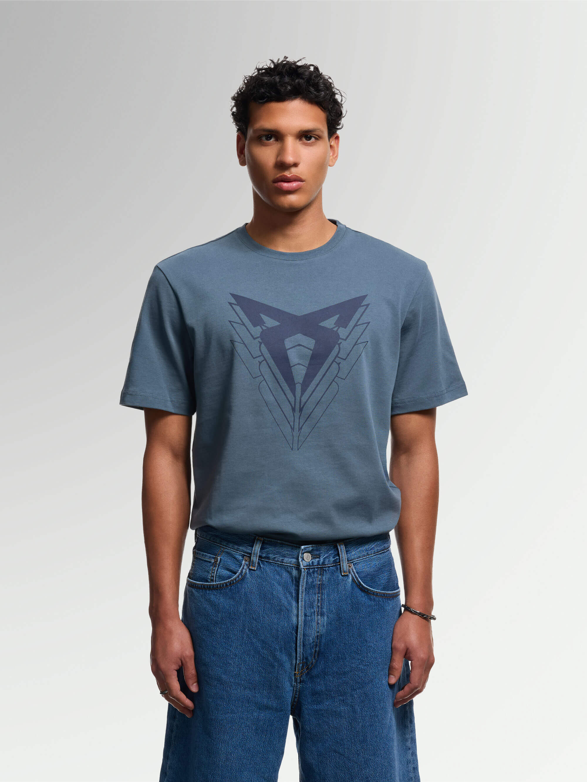 Grey short-sleeved CUPRA T-shirt – Big Logo | CUPRA Collection