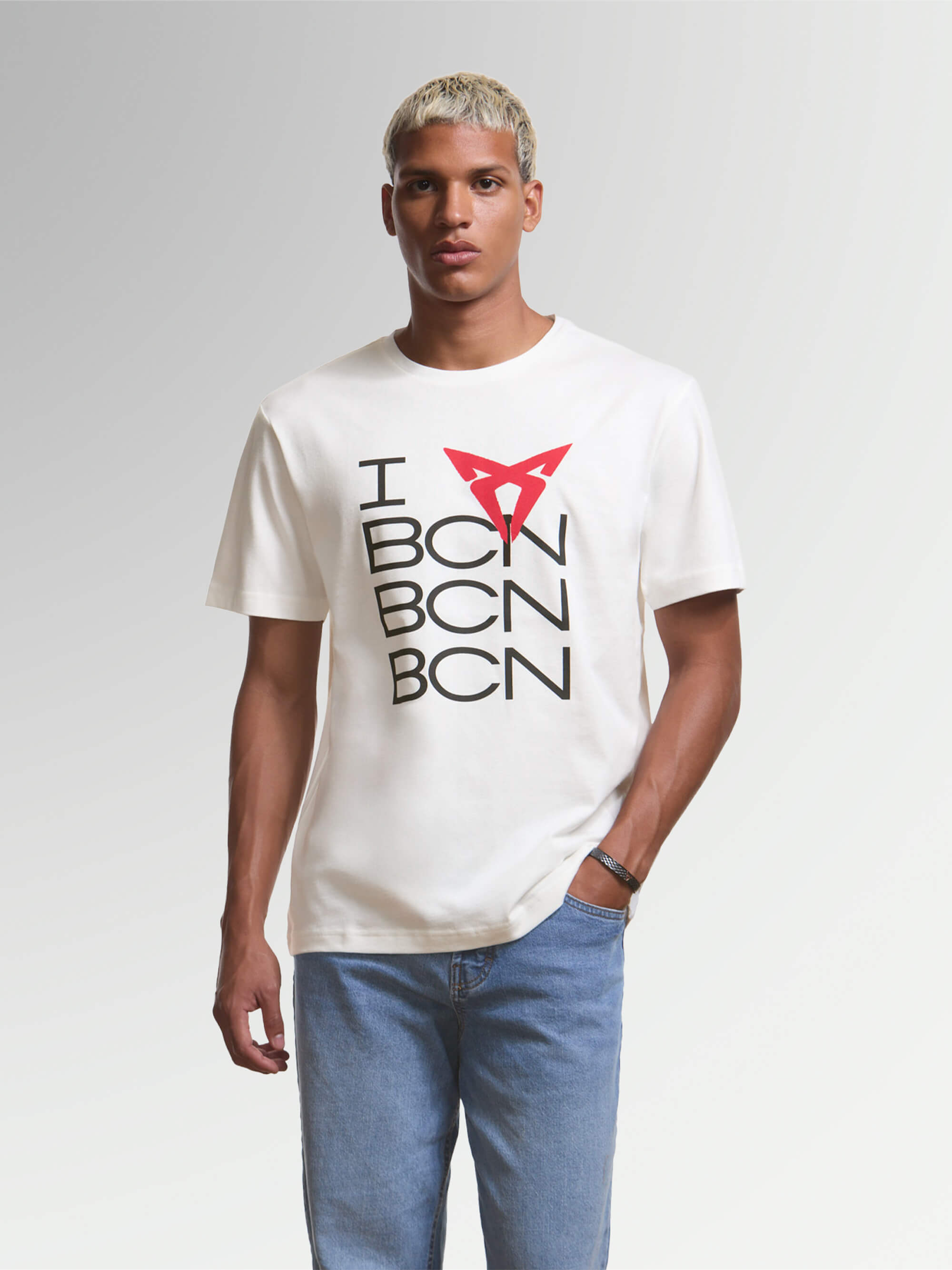 T-SHIRT I LOVE CUPRA BCN WEISS UNISEX