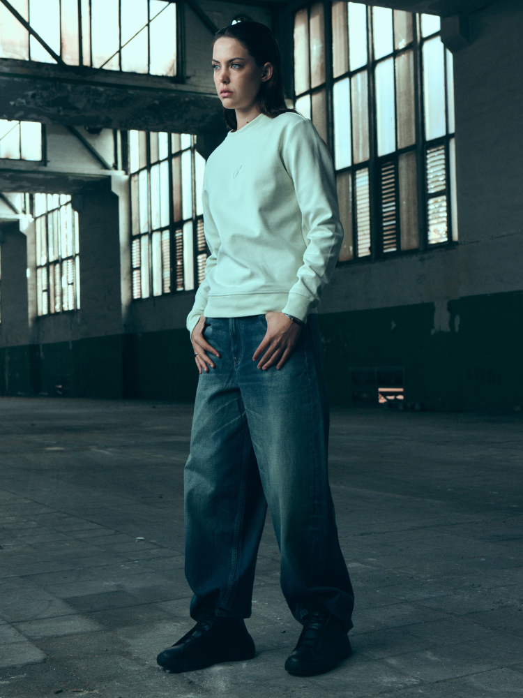 UNISEX TAIGA BEIGE EMBOSSED SWEATSHIRT