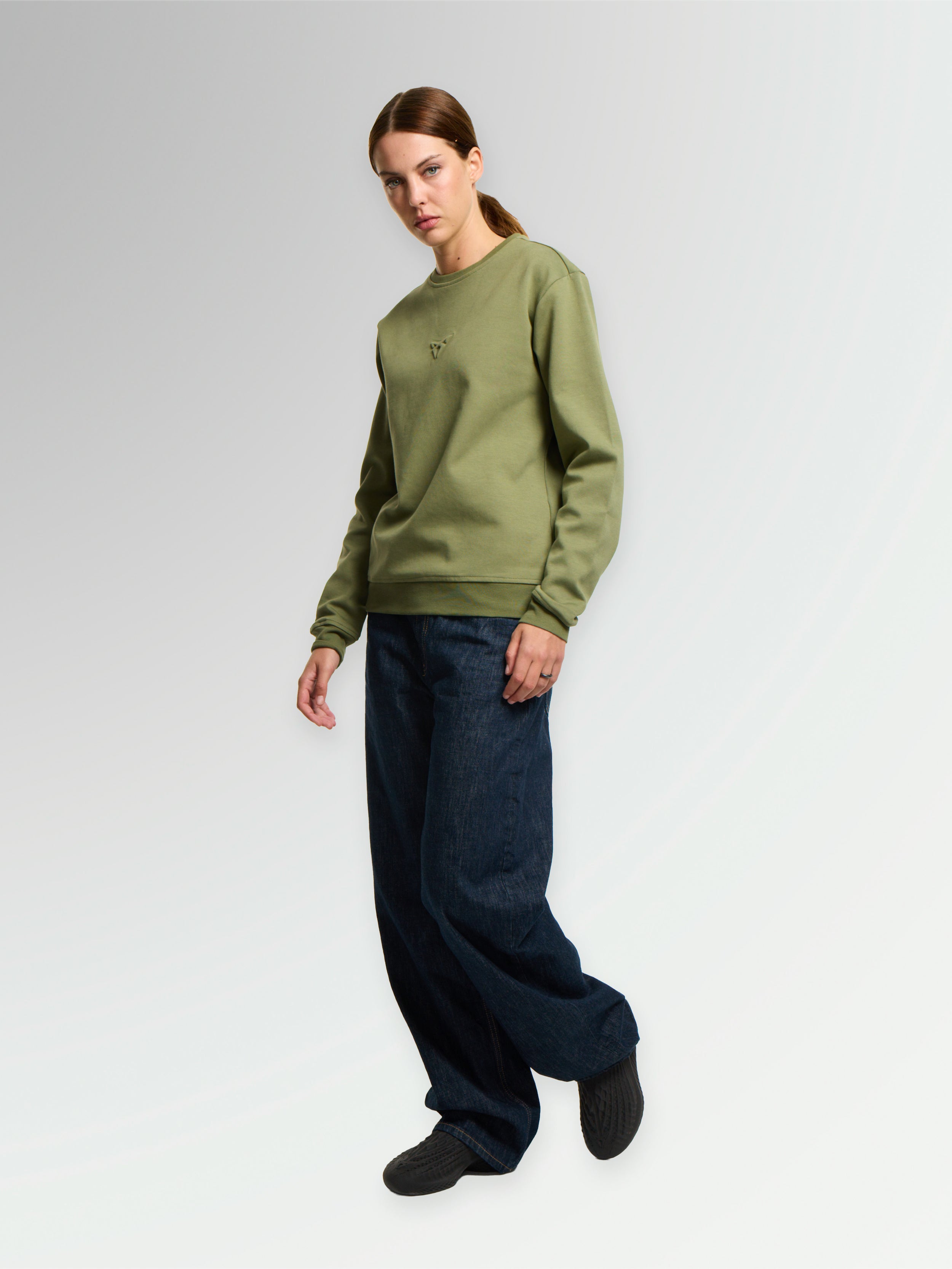 UNISEX RIVER GREEN EMBOSSED SWEATSHIRT