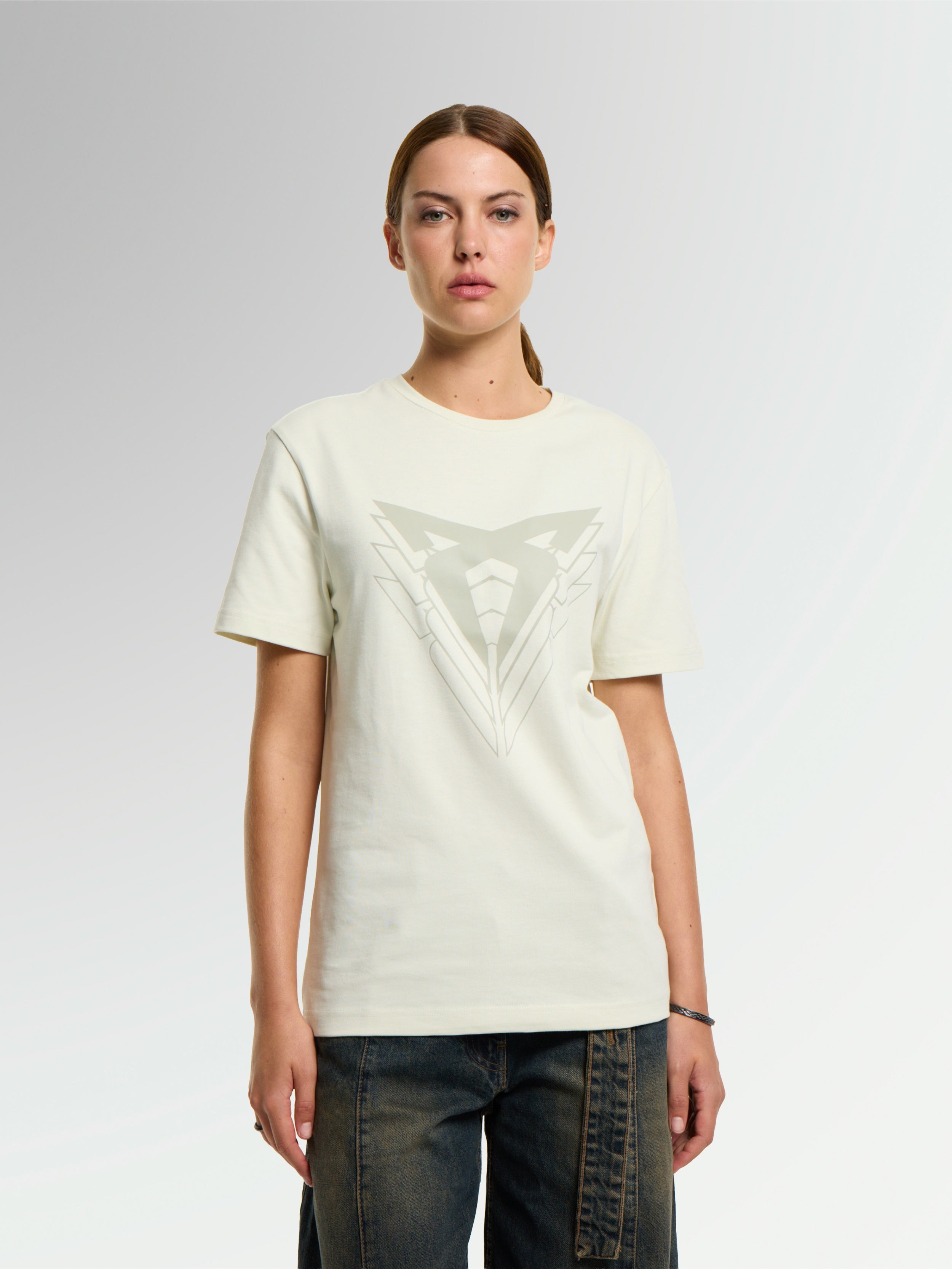 Beige short-sleeved CUPRA T-shirt – Big Logo | CUPRA Collection