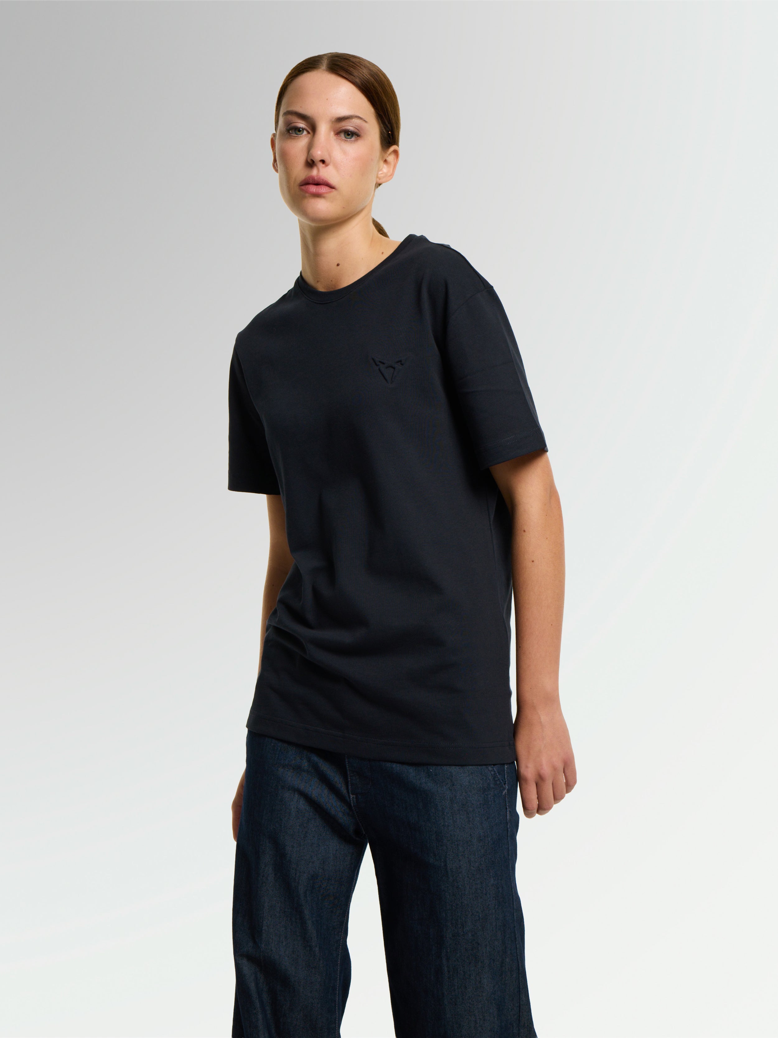 UNISEX BLACK EMBOSSED T-SHIRT