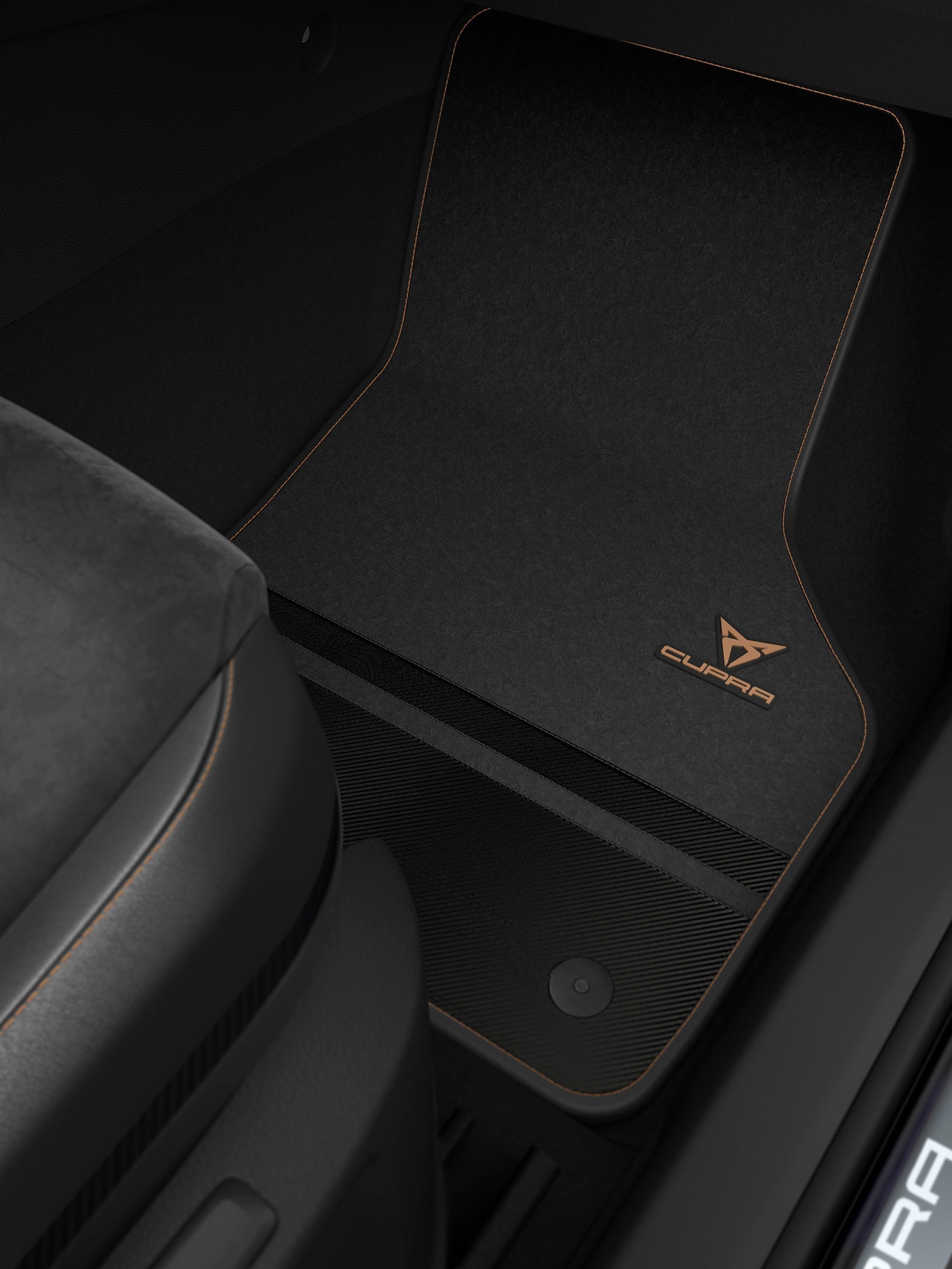 ALFOMBRILLAS PARA CUPRA ATECA ACABADO EFECTO FIBRA DE CARBONO