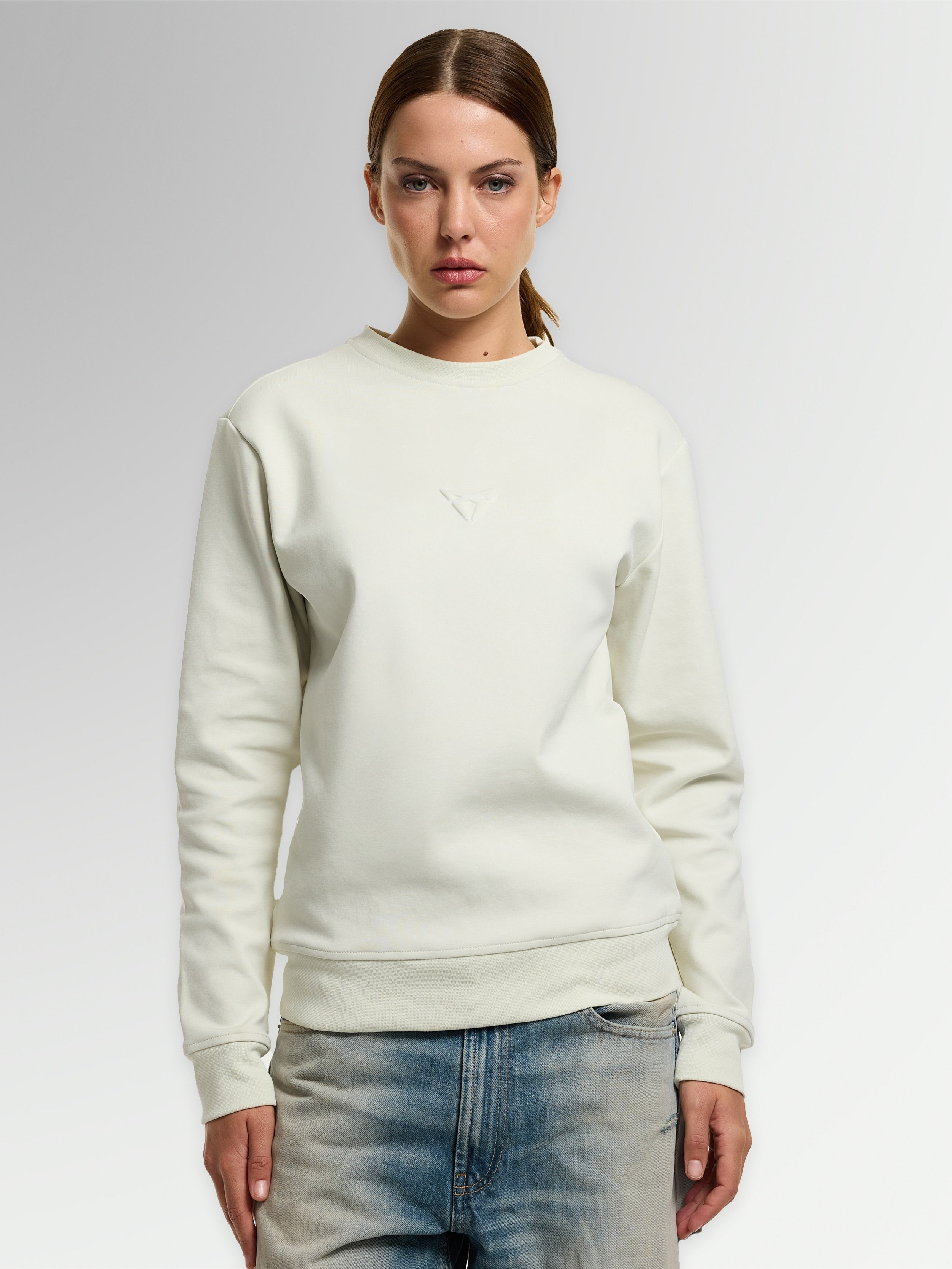 UNISEX TAIGA BEIGE EMBOSSED SWEATSHIRT