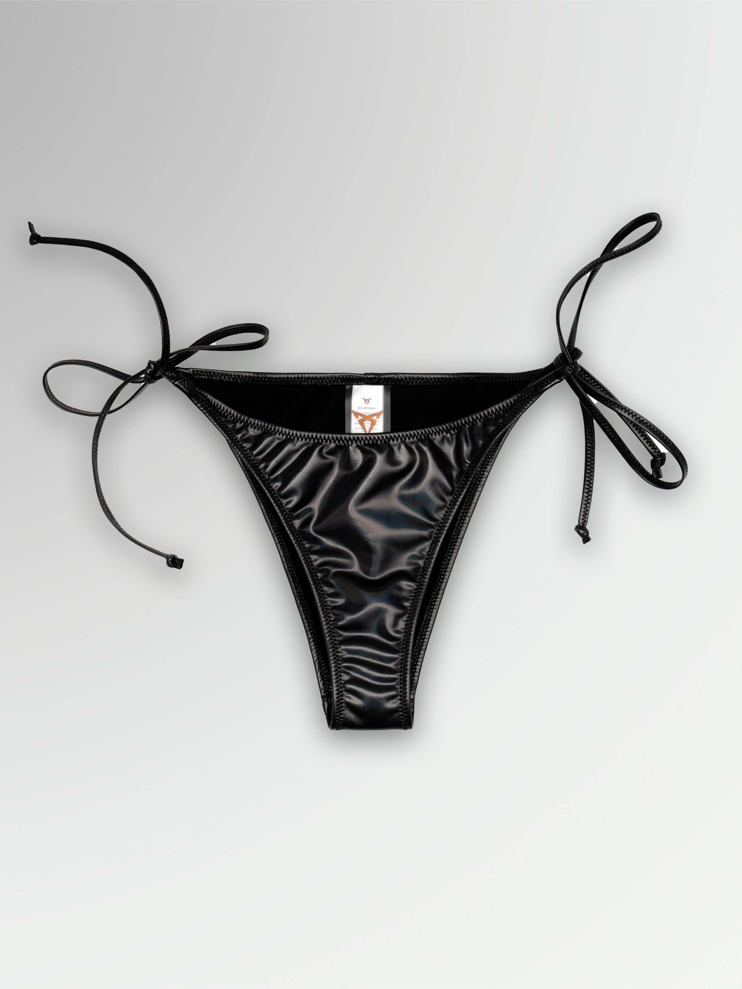 BIKINIHOSE IRIDISIEREND SCHLEIFEN SCHWARZ