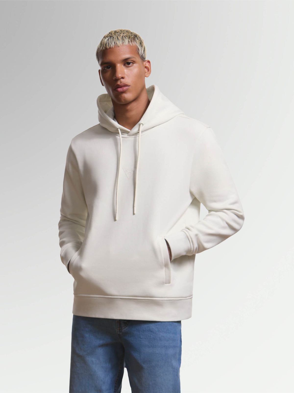 Beigefarbener Unisex-Kapuzenpullover mit Kapuze und Taschen | CUPRA ...
