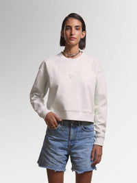TAIGA BEIGE EMBOSSED SWEATSHIRT CROPPED