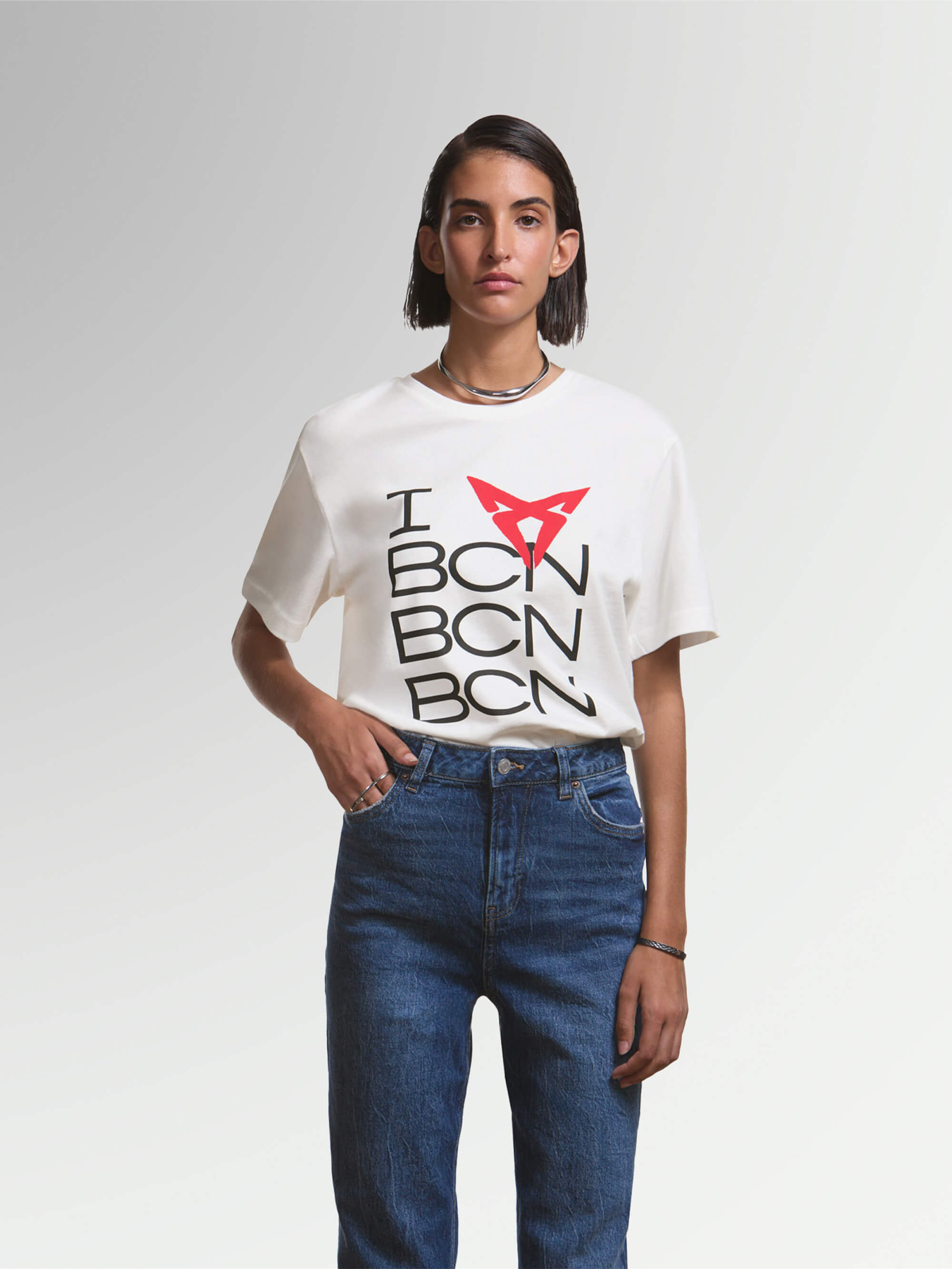 T-SHIRT I LOVE CUPRA BCN WEISS UNISEX