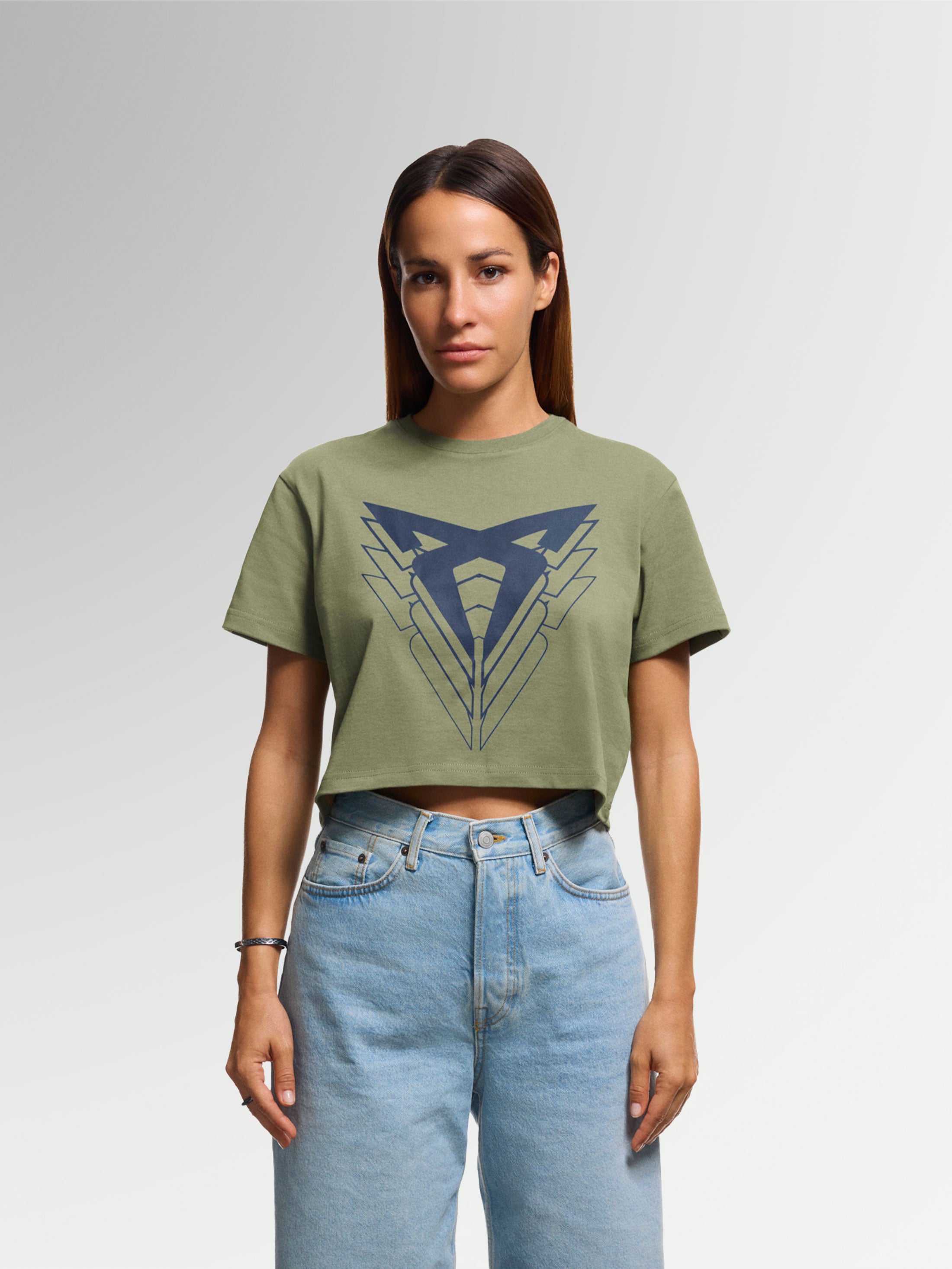 Women's green T-shirt Crop Top Big Logo | CUPRA Collection